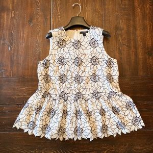 J Crew Floral Peplum Tank Top